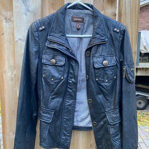 Danier Genuine Leather Military-style Bomber Jacket